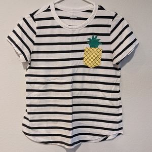 *10/$10* Women's Old Navy Striped Pineapple T-shirt Tee - Size Small